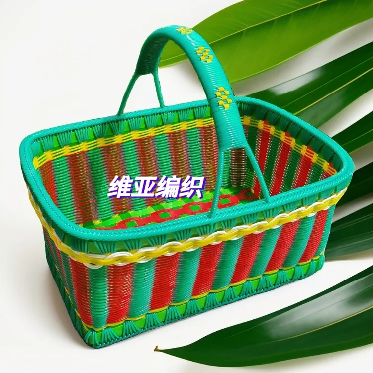 手工编织长方形手提篮子多种款式可定制家用收纳果盘
