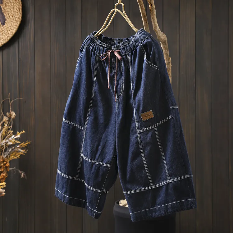 牛仔裤女夏薄款2025新款夏季小个子中裤宽松显瘦遮肉休闲七分短裤