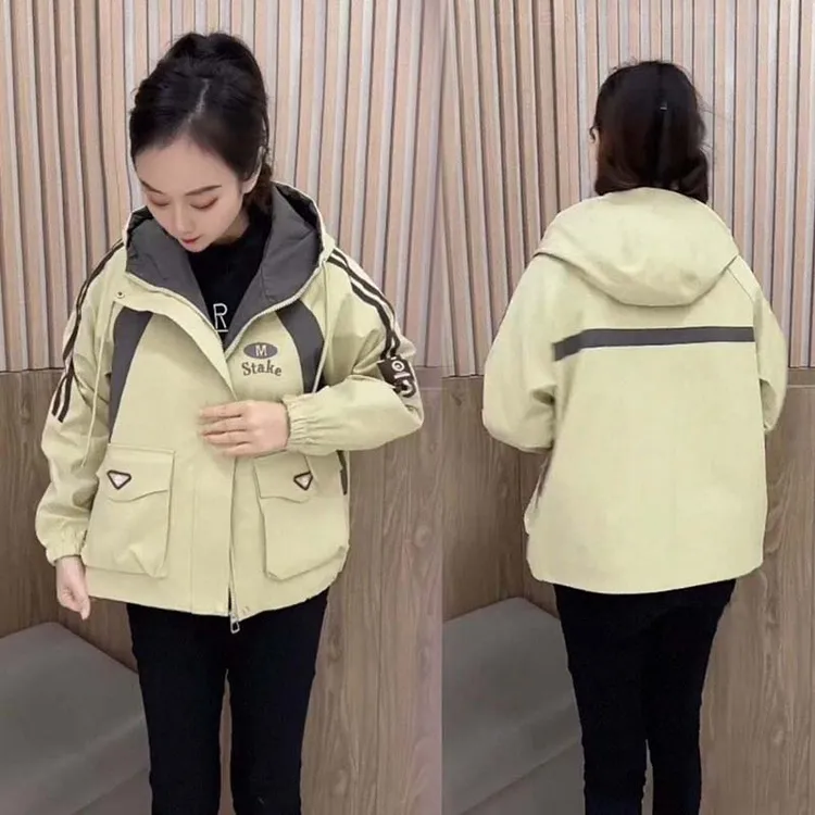 Beauty私服休闲韩版连帽冲锋衣款式外套女2025春季新款时尚显瘦宽