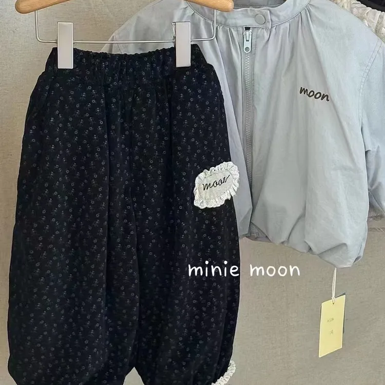 2025秋冬新品童装女童森系宽松碎花加绒长裤女宝宝灯笼裤韩版