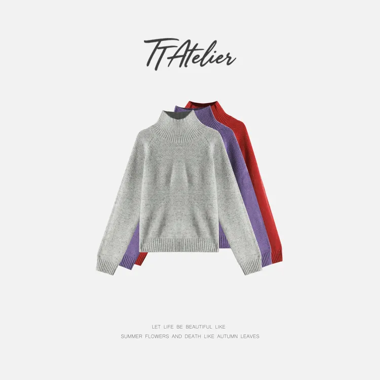 TT设计师【绵煦暖阳】极简风高级感时尚半高领羊毛针织衫TT191701