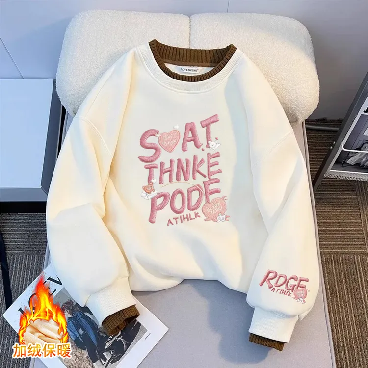 女童圆领卫衣2026新款儿童休闲印花上衣女孩秋季洋气百搭长袖衣服