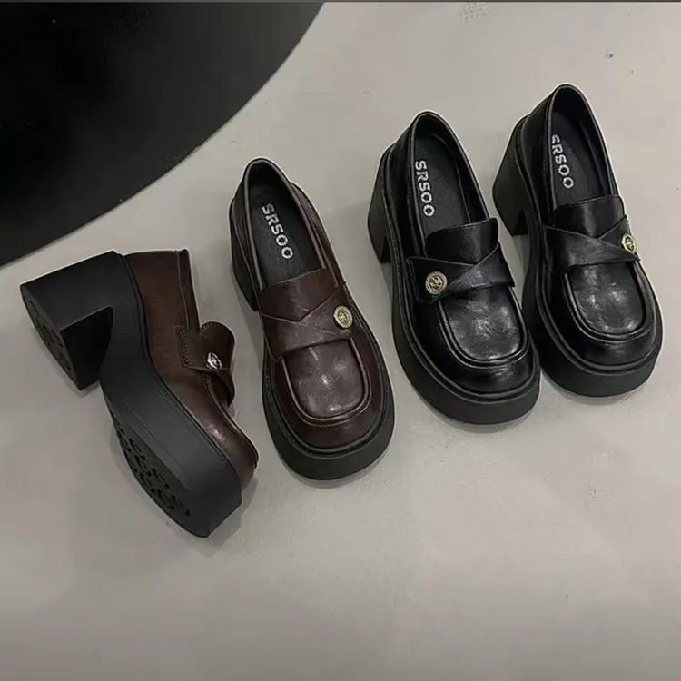【退货补运费】25年新款春秋厚底增高鞋复古潮流小皮鞋舒适百搭