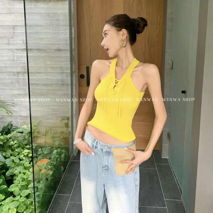 【sexy 好撩人】绑带性感小众百搭显瘦系带针织背心