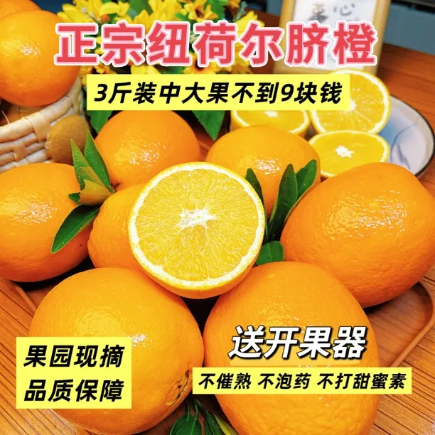 〖3斤装尝鲜优惠〗新鲜橙子湖北纽荷尔脐橙真实现摘正宗产地直发