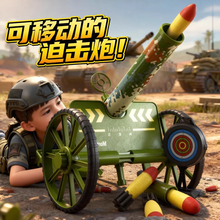 儿童火箭发射筒玩具软弹枪rpg迫击炮火简筒男孩6岁以上导弹发射车