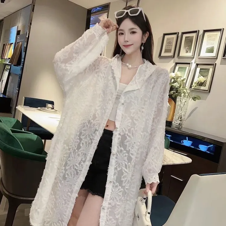 甜美遮肉羽毛小花防晒外搭洋气开衫