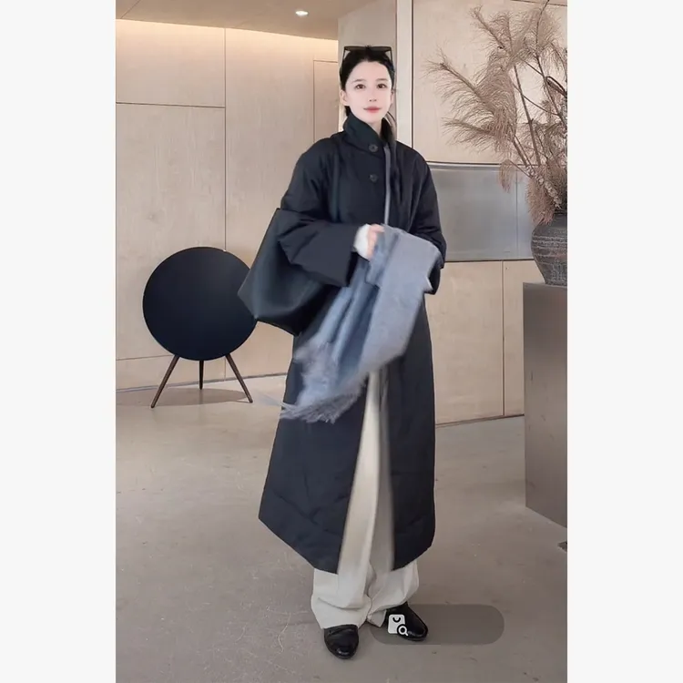 Z.blues【同频道】一见钟情JI简新雪丽立领长款3M棉服YZLHKZ0266