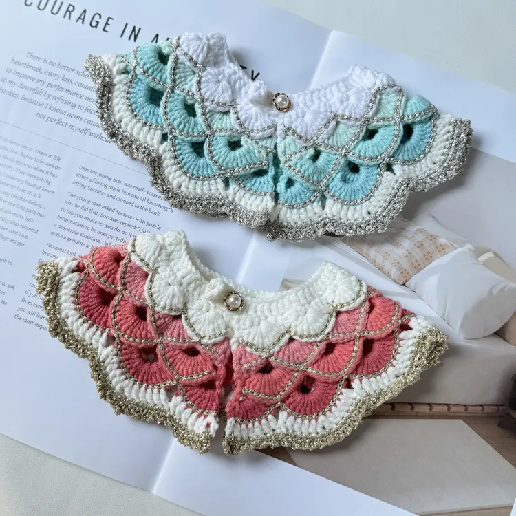 重工款猫咪宠物披肩手工编织项圈围嘴拍照写真装饰猫猫咪围兜