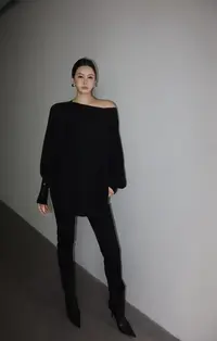 KIOKWANG//设计款百搭舒适蝙蝠袖针织上衣显瘦气质质感