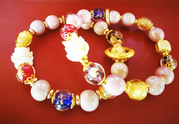 非金属陶瓷手链 九尾狐香灰琉璃多彩手串女款