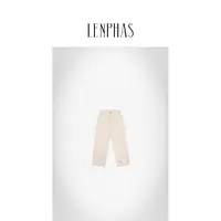【LENPHAS】简约后腰扣毛边牛仔裤