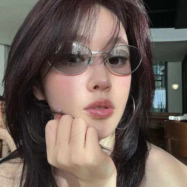 复古老钱风猫眼墨镜女款椭圆金属Fade超轻可配近视太阳镜女高级感