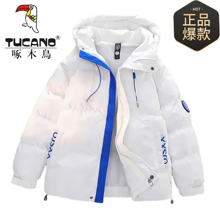 啄木鸟男士棉服秋冬季连帽棉衣休闲加厚男装新款潮牌保暖棉袄外套