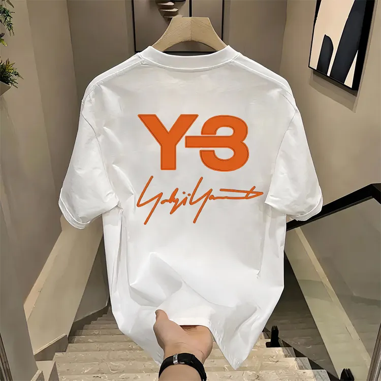 痞帅男士Y字母短袖2025夏季短袖大牌风百搭纯棉透气重磅印花T恤男