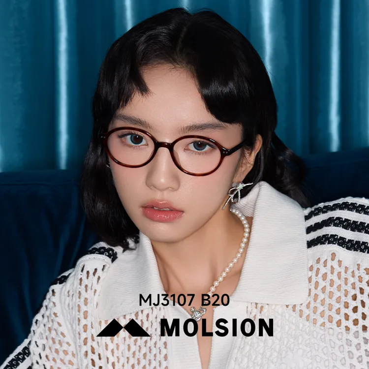 陌森书呆子风眼镜近视女学院小圆框素颜可配近视MJ3107