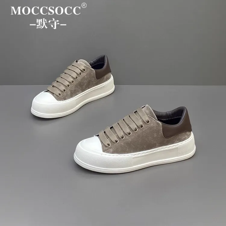 MOCCSOCC板鞋男款厚底增高鞋简约复古设计男鞋轻便时尚休闲运动鞋
