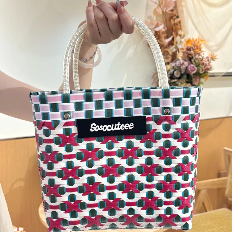 夏季新款包包手工编织包大容量清新休闲时尚上班通勤手提包托特包