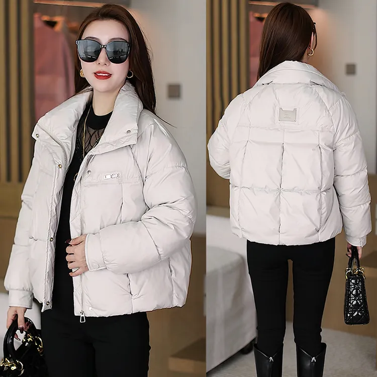 洋气减龄妈妈立领短款棉服女2025冬季新款宽松洋气保暖百搭棉袄潮