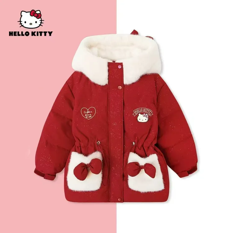 女童棉服2025新款外套洋气女孩红色冬季棉衣中大童棉袄喜庆年服装