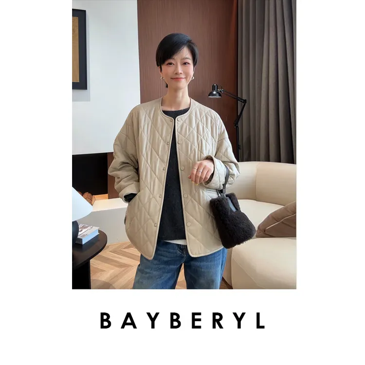 FF-BAYBERY老贝菱格大表姐宽松时尚内充皮衣外套PY2H0323