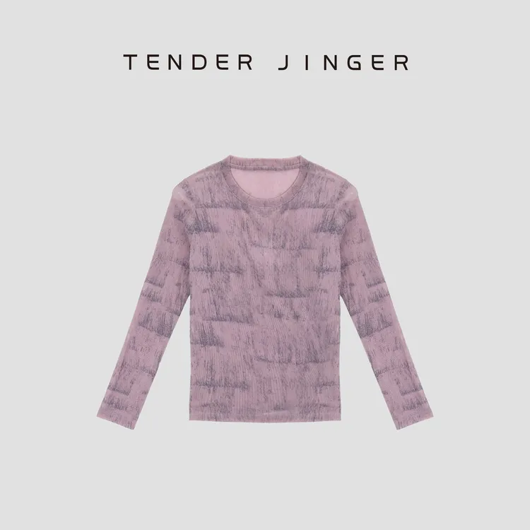 Tender Jinger时尚百搭圆领银线休闲上衣T53TJJ30887