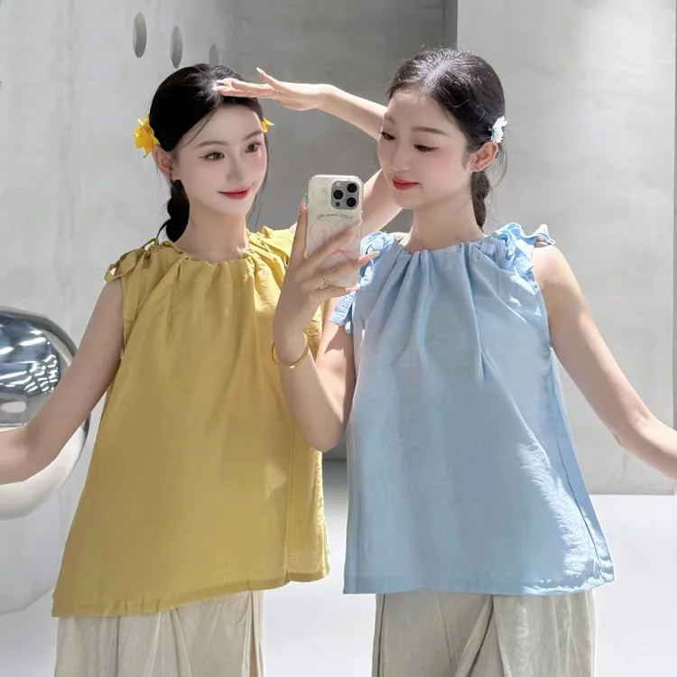 舞蹈上衣女款新款背心现代舞衣服中国舞瑜伽无袖夏天古典舞练功服