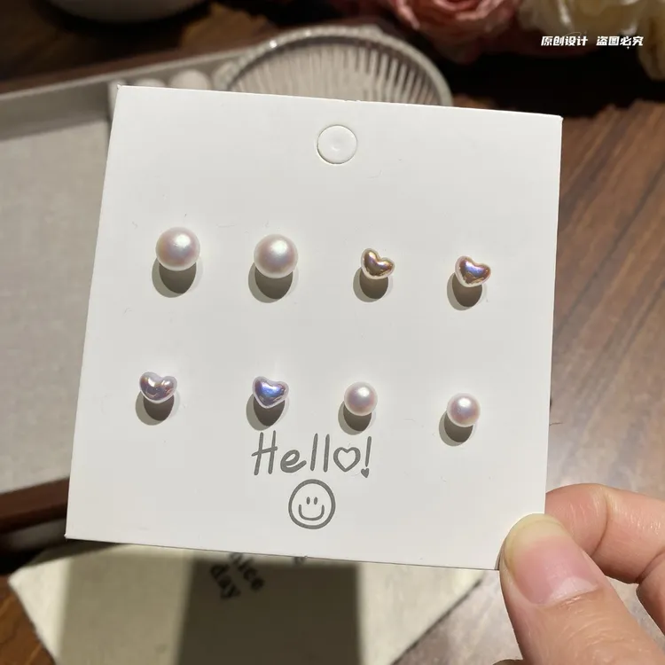 非金属仿珍珠耳饰 气质耳钉女树脂针精致温柔耳骨钉ins耳饰养耳洞