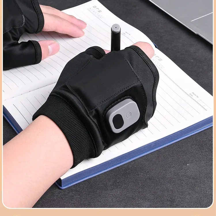 电加热触屏半指手套冬季防寒保暖手套暖手宝