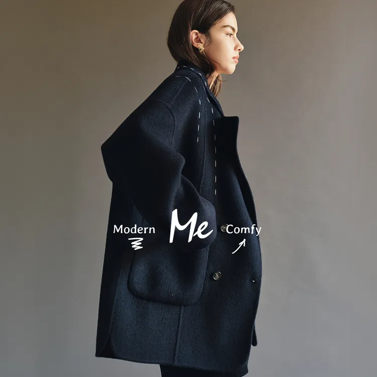 ME【苏力手缝双面呢】苏力羊驼毛混纺时尚百搭一手长大衣MESA1728