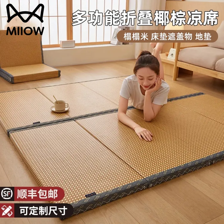 夏季冰丝席藤席打地铺垫子日式榻榻米地垫飘窗垫可折叠2025新款