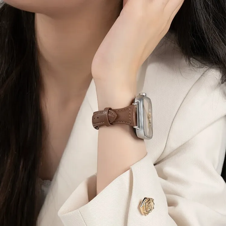 适用小米手环9pro表带真皮8pro小蛮腰手表带红米watch5/4智能手表