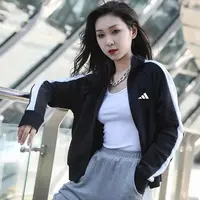 春秋季新款短款运动夹克针织长袖训练外套女子2552