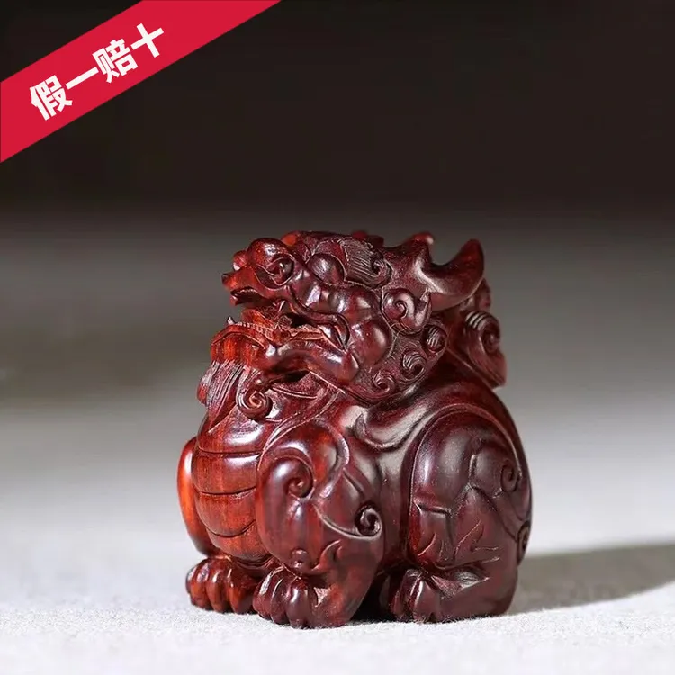  印度小叶紫檀雕刻手把件小摆件高油密老料瑞兽貔貅把玩规格5mm