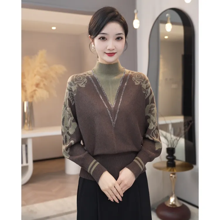 2026秋冬新款【ZM-1023JR】含绵羊毛法式慵懒风宽松套头针织毛衣女