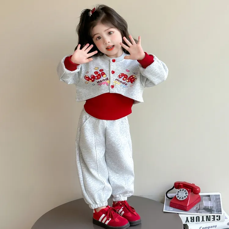 女童套装秋装2025新款洋气儿童春秋款韩版宝宝运动两件套网红秋季