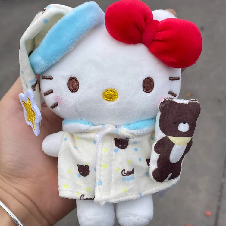 【正版】睡衣kitty毛绒公仔包包挂件汽车钥匙扣挂饰送闺蜜礼物