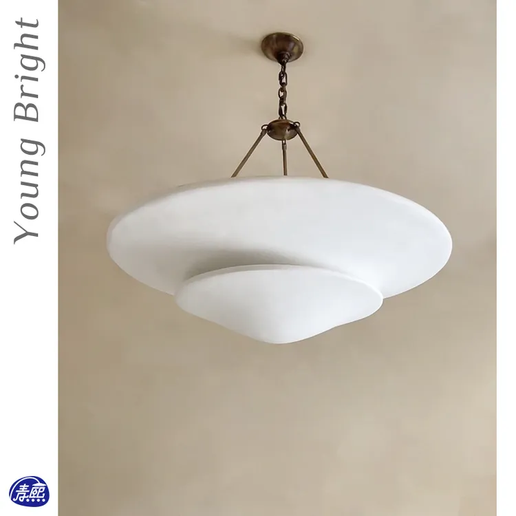 美式vc法式客厅餐厅石膏全铜吊灯设计师复古复古别墅卧室侘寂风灯