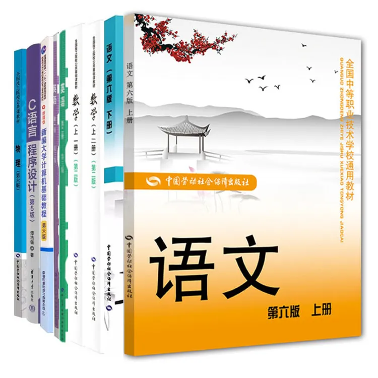 语文+数学+英语+物理+新编大学计算机基础教程+C语言程序设计 9本