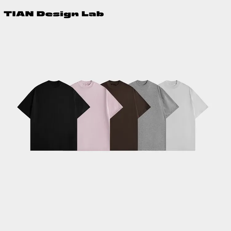 Tian design lab 挺括有型 经典宽领oversized宽松短袖T恤
