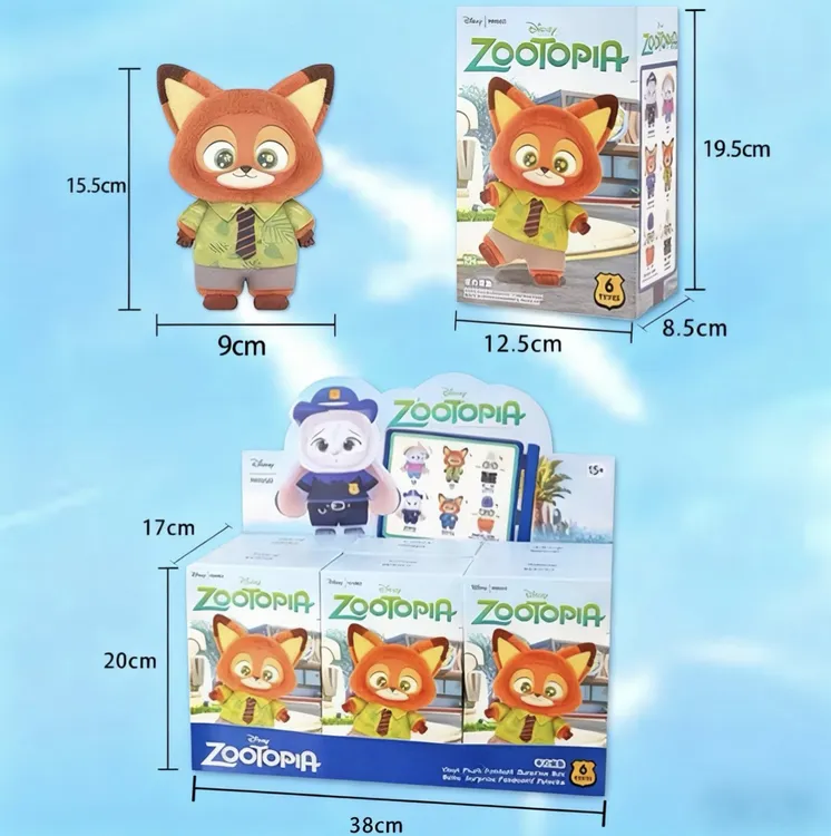 疯狂动物城盲盒搪胶毛绒公仔盲盒玩偶国版