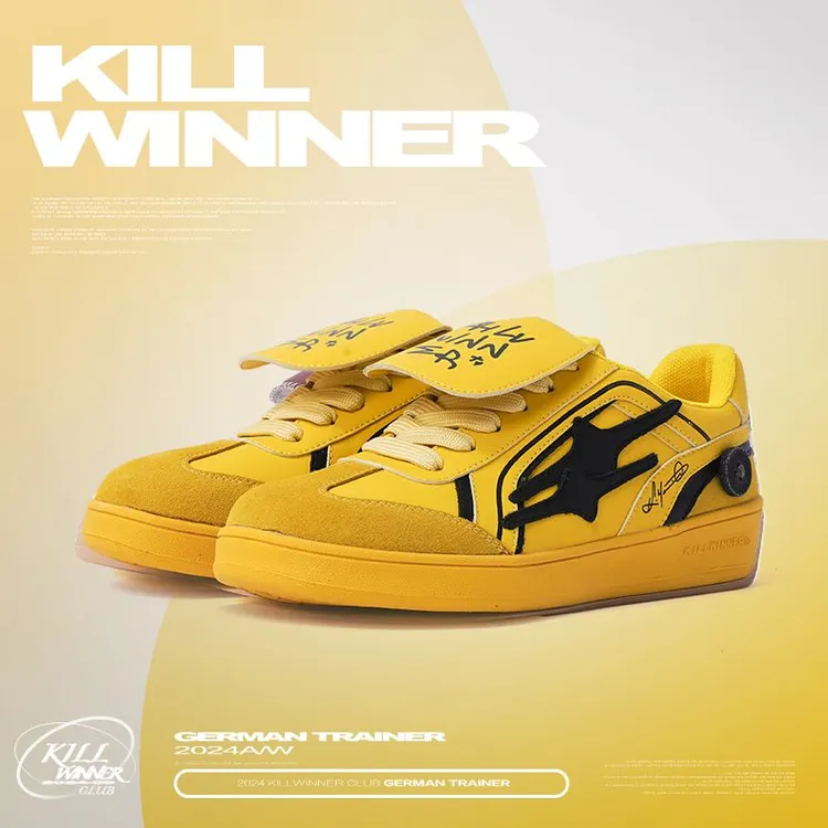 【KILLWINNER】隐形增高3.5CM黄黑拼接德训鞋夏季透气kill winner鞋