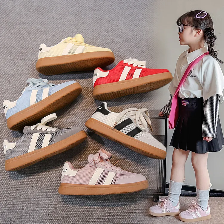 德训鞋2025新款春季儿童平底阿甘鞋运动板鞋192