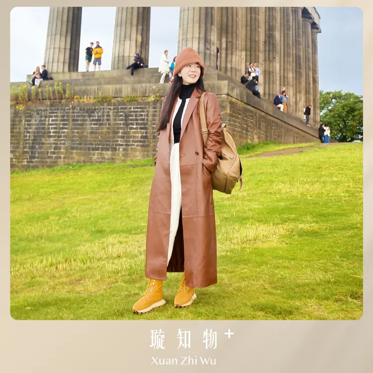 璇知物凯撒皮风衣 真皮羊皮王璇原创设计