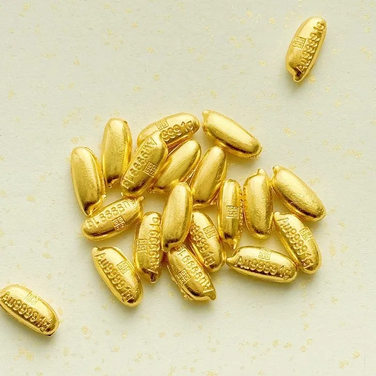 迷你实心大米聚宝盆装饰物招财摆件开业乔迁配件小礼品合金装饰品