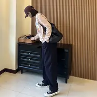 WN/宽腰头抽绳卫裤