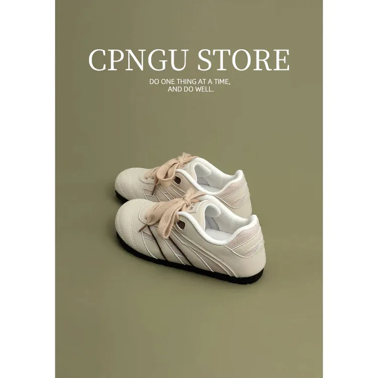 CPNGU 丑萌圆头泡芙板鞋女2025新款小众ins潮百搭运动休闲德训鞋