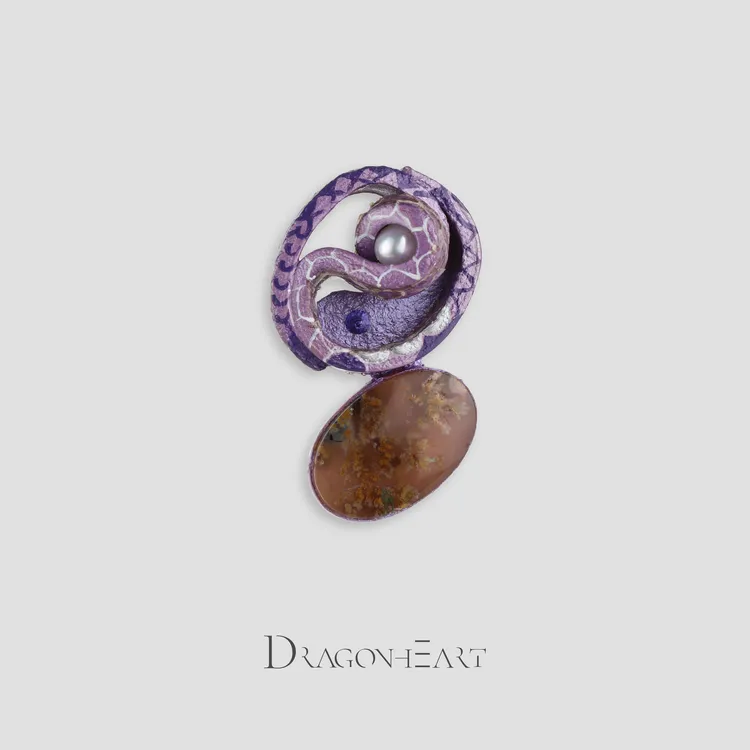 非金属皮质胸针 女娲补天·胸针 龙心灵魂美学手绘牛皮饰品A3592