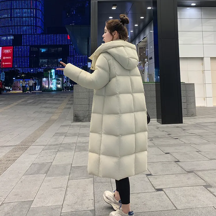 金晨同款95白鹅绒泡芙1.0长款过膝加厚保暖羽绒服女2025新款爆款
