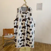 C1682小猫提花双排扣圆领背心裙